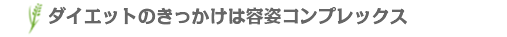 ダイエットのきっかけは容姿コンプレックス